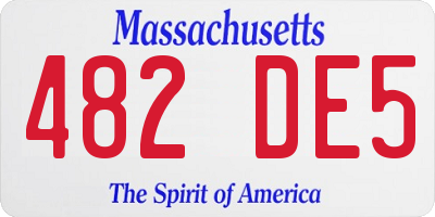 MA license plate 482DE5