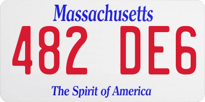 MA license plate 482DE6