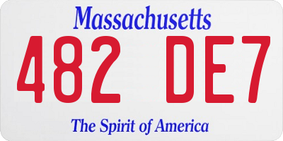 MA license plate 482DE7