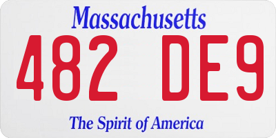 MA license plate 482DE9