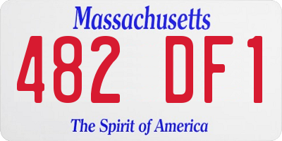 MA license plate 482DF1