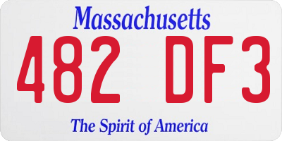 MA license plate 482DF3