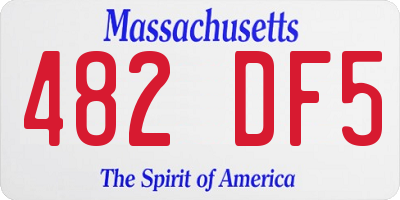 MA license plate 482DF5
