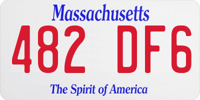 MA license plate 482DF6