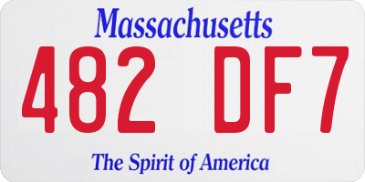 MA license plate 482DF7
