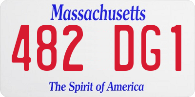 MA license plate 482DG1
