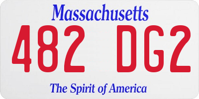 MA license plate 482DG2