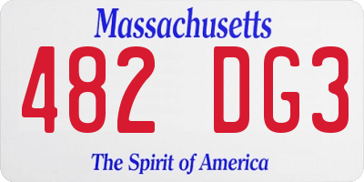 MA license plate 482DG3