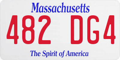 MA license plate 482DG4