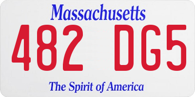 MA license plate 482DG5