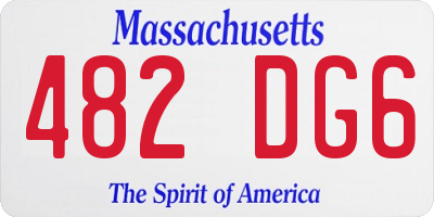 MA license plate 482DG6