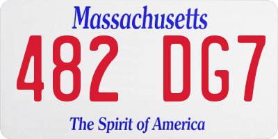 MA license plate 482DG7