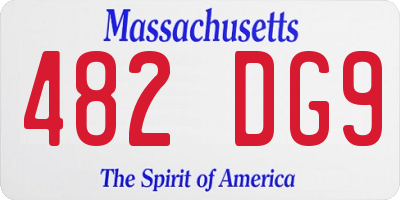 MA license plate 482DG9