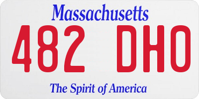 MA license plate 482DH0
