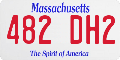 MA license plate 482DH2