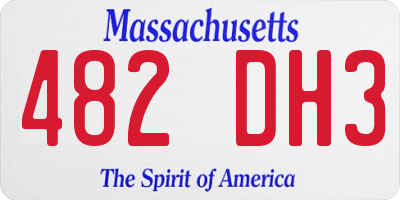 MA license plate 482DH3