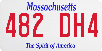 MA license plate 482DH4