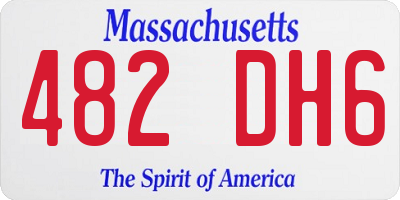 MA license plate 482DH6