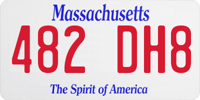 MA license plate 482DH8