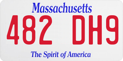 MA license plate 482DH9
