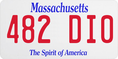 MA license plate 482DI0