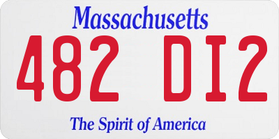 MA license plate 482DI2