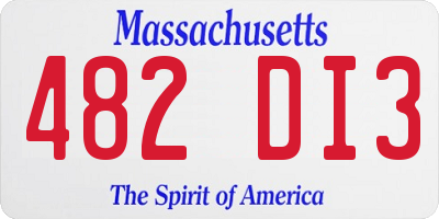 MA license plate 482DI3