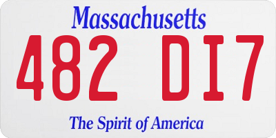 MA license plate 482DI7