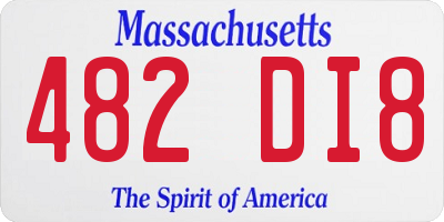 MA license plate 482DI8
