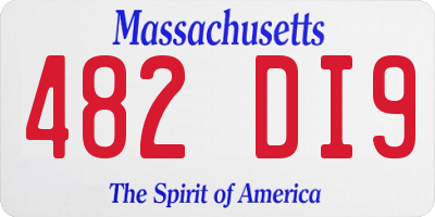 MA license plate 482DI9