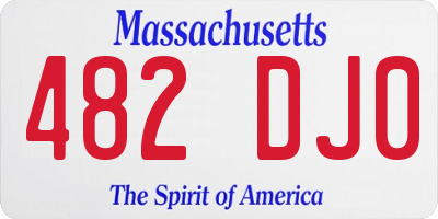 MA license plate 482DJ0