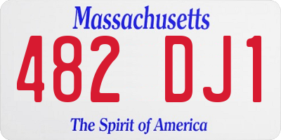 MA license plate 482DJ1