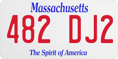 MA license plate 482DJ2