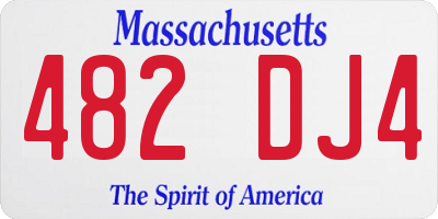 MA license plate 482DJ4