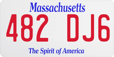 MA license plate 482DJ6