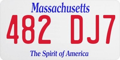 MA license plate 482DJ7