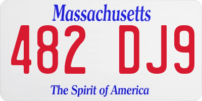 MA license plate 482DJ9