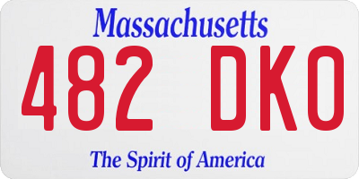 MA license plate 482DK0