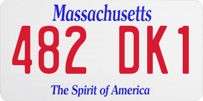 MA license plate 482DK1