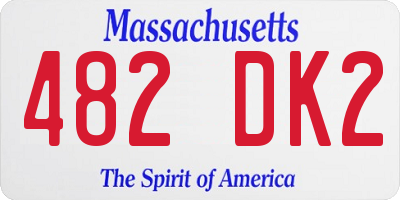 MA license plate 482DK2