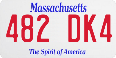 MA license plate 482DK4