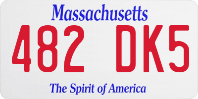 MA license plate 482DK5