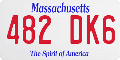 MA license plate 482DK6