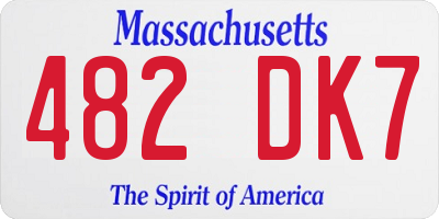 MA license plate 482DK7
