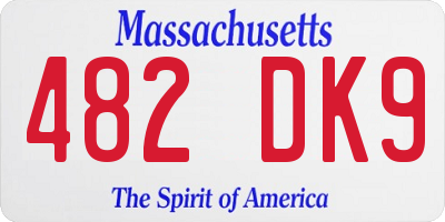 MA license plate 482DK9