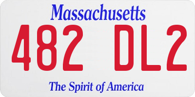MA license plate 482DL2