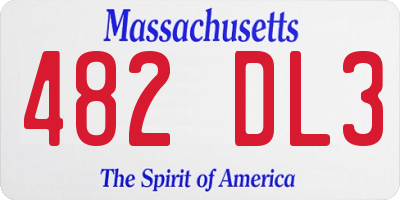 MA license plate 482DL3