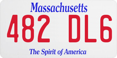 MA license plate 482DL6