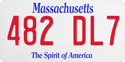 MA license plate 482DL7
