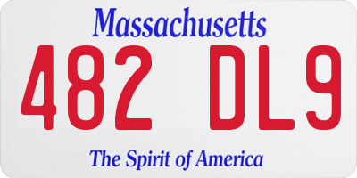 MA license plate 482DL9